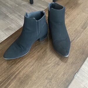 Suede black ankle boots